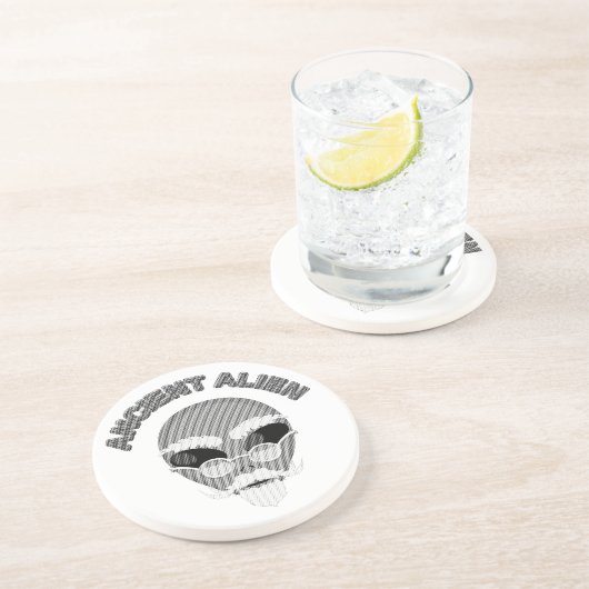 Ancient Alien Head Newsprint Untersetzer (Seite)