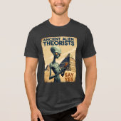 Ancient Alien Verschwörungstheorie Tri-Blend Shirt (Vorderseite)