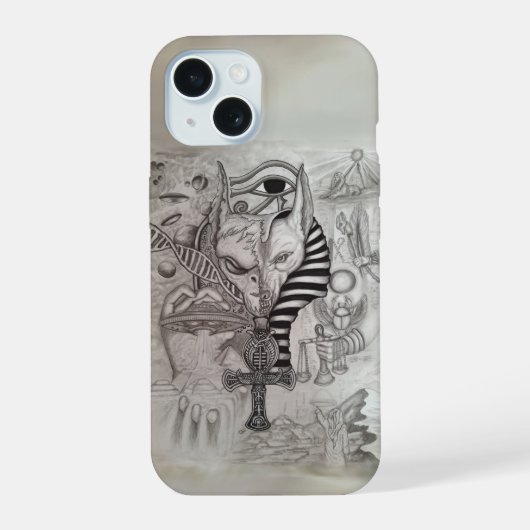 Ancient Aliens, Anubis iPhone 15 Hülle (Rückseite)