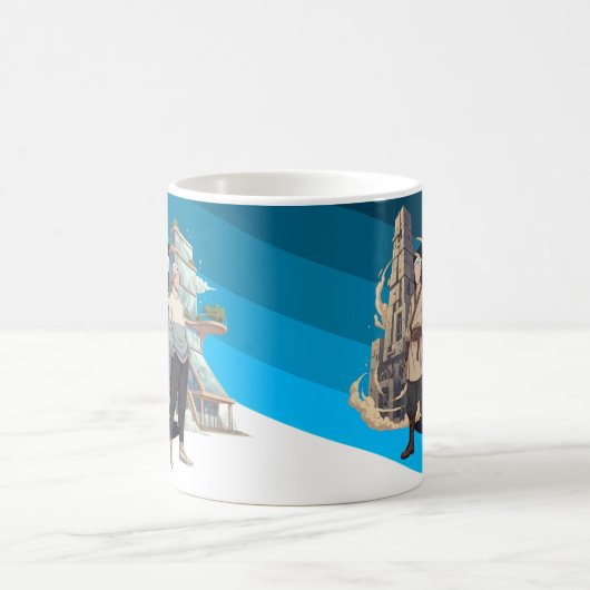 Ancient and Modern Architecture Contrast Art Kaffeetasse (Mittel)