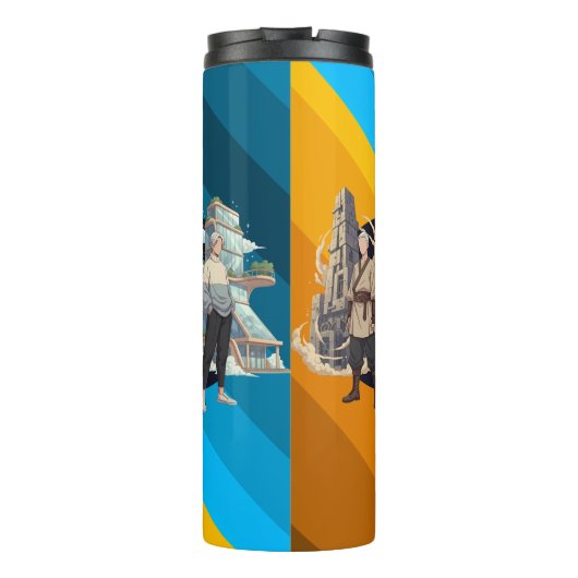 Ancient and Modern Architecture Contrast Art Thermosbecher (Rückseite)