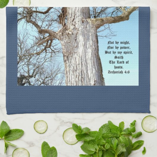 Ancient Ash Zechariah 4:6 Geschirrtuch (Gefaltet)