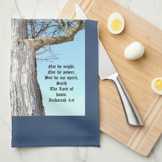 Ancient Ash Zechariah 4:6 Geschirrtuch (Viertel Falte)