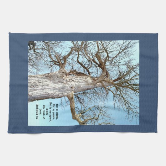 Ancient Ash Zechariah 4:6 Geschirrtuch (Horizontal)