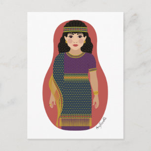 Ancient Assyrian Matryoshka Postcard Postkarte