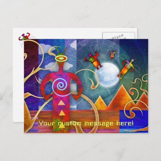 Ancient Astro Alien Angels auf dem Vormarsch Postkarte (Vorne/Hinten)