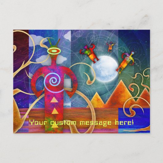 Ancient Astro Alien Angels auf dem Vormarsch Postkarte (Vorderseite)