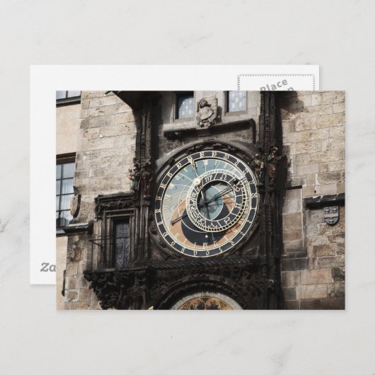 Ancient Astrologie Uhr Uhr Uhr in Prag Tschechisch Postkarte (Vorne/Hinten)