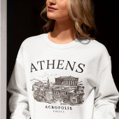 Ancient Athens Acropolis Retro View Sweatshirt