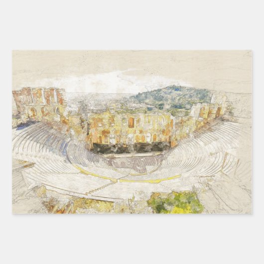 Ancient Athens Theatre Wrapping Paper - Sehenswürd Geschenkpapier Set (Vorderseite 2)