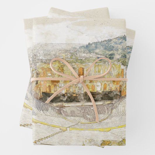 Ancient Athens Theatre Wrapping Paper - Sehenswürd Geschenkpapier Set (Beispiel)