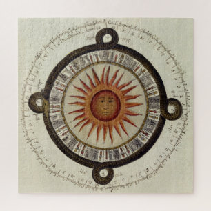 Ancient Aztec Mexico Sun Calendar Puzzle