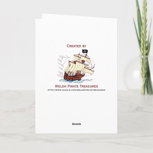 Ancient Bard St. David's Day Gruß Karte (Rückseite)