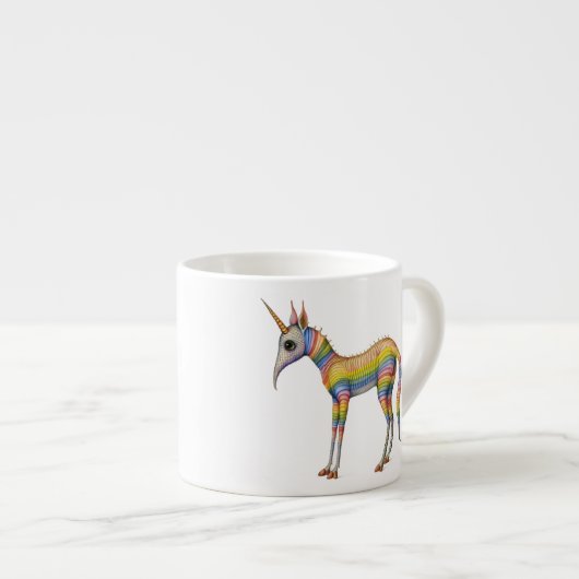 Ancient Bestiary Rainbow Unicorn Espressotasse (Vorderseite Rechts)