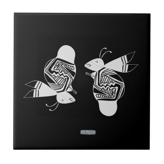 Ancient bies ink painting fliese (Vorderseite)