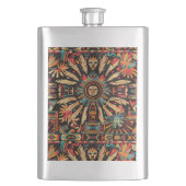 Ancient Blue "Aztec Dream" Gravierungsflasche Flachmann (Vorderseite)