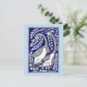 Ancient Blue Kalamkari Post Card Postkarte (Stehend Vorderseite)
