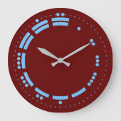 Ancient Blue Red Mayan Numerals Vector Art Große Wanduhr (Vorderseite)