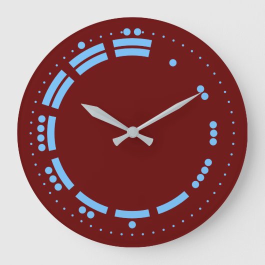 Ancient Blue Red Mayan Numerals Vector Art Große Wanduhr (Vorderseite)