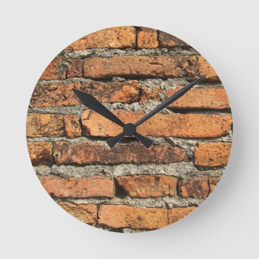 Ancient Brick Wall Runde Wanduhr (Vorderseite)