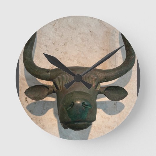 Ancient Bull Runde Wanduhr (Vorderseite)