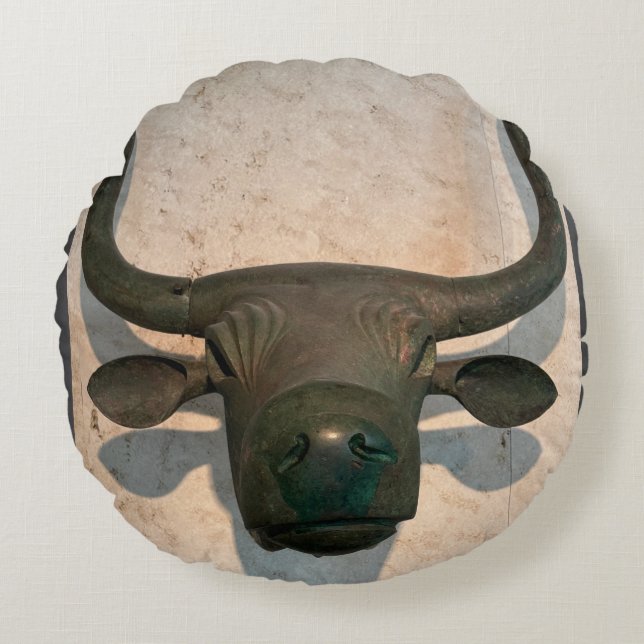 Ancient Bull Rundes Kissen (Vorderseite)