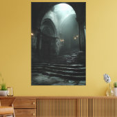 Ancient Cathedral Stairway Mist Light Leinwanddruck (Insitu (Wohnzimmer))