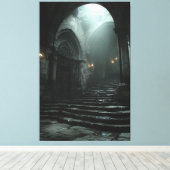 Ancient Cathedral Stairway Mist Light Leinwanddruck (Insitu (Holzboden))