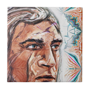 Ancient chieftan und Fraktal Muster Fliese