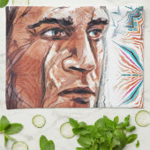 Ancient chieftan und Fraktal Muster Geschirrtuch (Gefaltet)