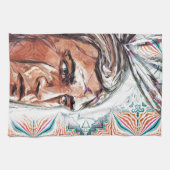 Ancient chieftan und Fraktal Muster Geschirrtuch (Horizontal)