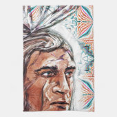 Ancient chieftan und Fraktal Muster Geschirrtuch (Vertikal)