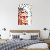 Ancient chieftan und Fraktal Muster Leinwanddruck (Insitu (Schlafzimmer))