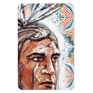 Ancient chieftan und Fraktal Muster Magnet