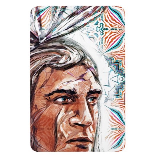 Ancient chieftan und Fraktal Muster Magnet (Vertikal)