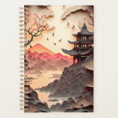 Ancient Chinese Scene Paper Cut Brown Planner Planer (Vorderseite)