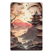 Ancient Chinese Scene Paper Cut Mini Clipboard Klemmbrett (Rückseite)