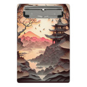 Ancient Chinese Scene Paper Cut Mini Clipboard Mini Klemmbrett (Vorderseite)