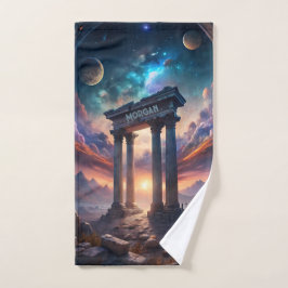 Ancient Cosmic Temple - Fantasy Galaxy Ruins Sport Handtuch