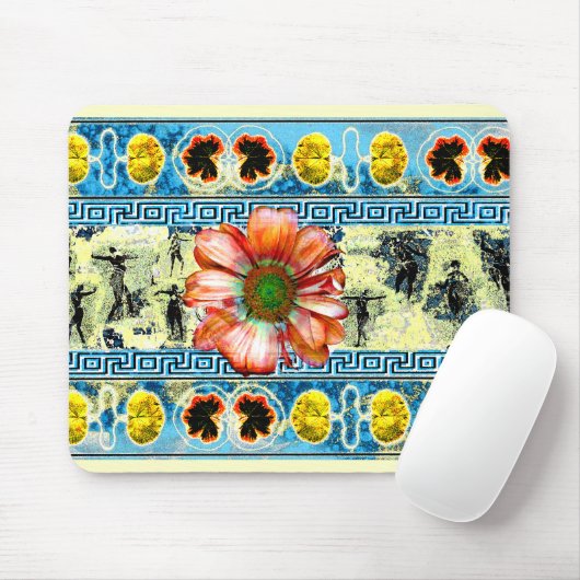 Ancient Dance Blume & Blätter Muster Mousepad (Mit Mouse)