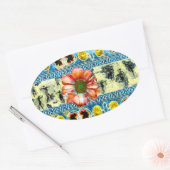 Ancient Dance Orange Daisy Blume Ovaler Aufkleber (Umschlag)