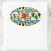 Ancient Dance Orange Daisy Blume Ovaler Aufkleber (Tasche)