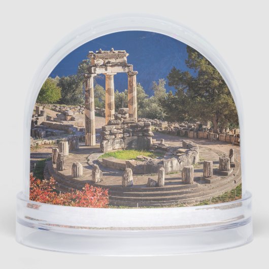 Ancient Delphi Greece Snow Globe – Omphalos Schneekugeln (Vorderseite)