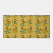 Ancient Dinosaur Rider with Glowing Staff Art Schreibtischunterlage (Vorderseite)