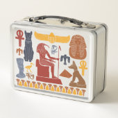 Ancient Egypt Egyptian Graphics Collage Metall Brotdose (Rückseite)