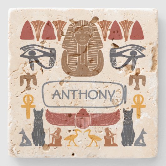 Ancient Egypt Egyptian Graphics Collage Steinuntersetzer (Vorderseite)