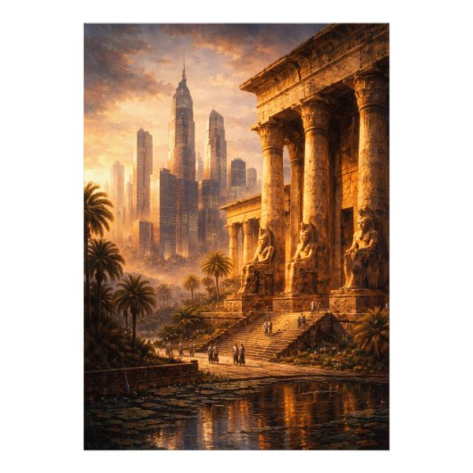 Ancient Egypt Future Skyline Art Fotodruck (Vorne)