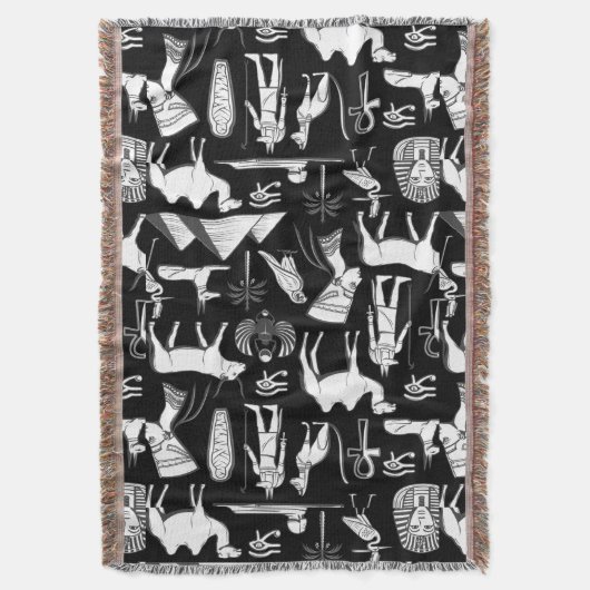 Ancient Egypt Hieroglyphic Symbol Pattern Decke (Vorderseite Vertikal)