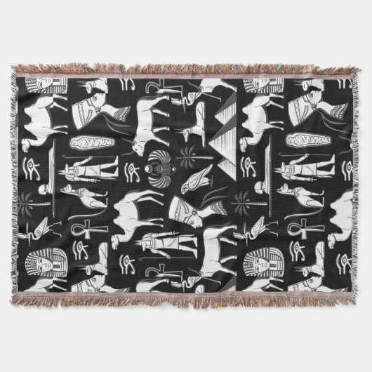 Ancient Egypt Hieroglyphic Symbol Pattern Decke (Vorderseite)