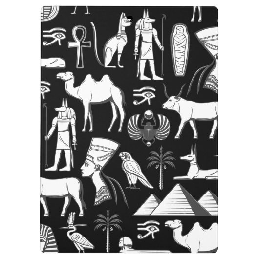 Ancient Egypt Hieroglyphic Symbol Pattern Klemmbrett (Rückseite)